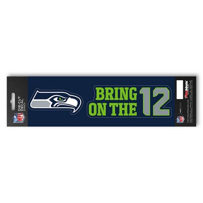 Fan Mats  LLC Seattle Seahawks Team Slogan Decal Blue & Green