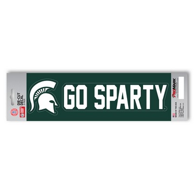 Fan Mats  LLC Michigan State Spartans Team Slogan Decal Green