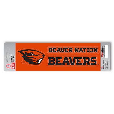 Fan Mats  LLC Oregon State Beavers Team Slogan Decal Orange & Black