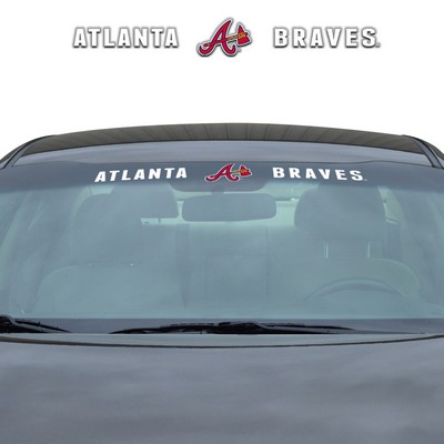 Fan Mats  LLC Atlanta Braves Windshield Decal White