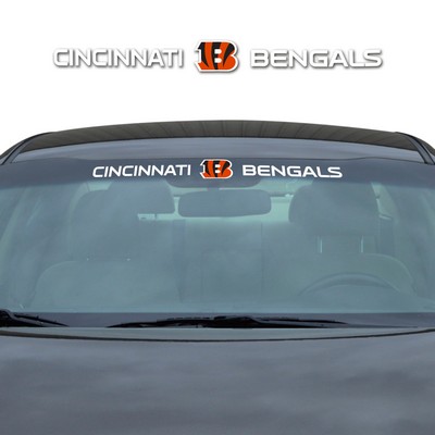 Fan Mats  LLC Cincinnati Bengals Windshield Decal White