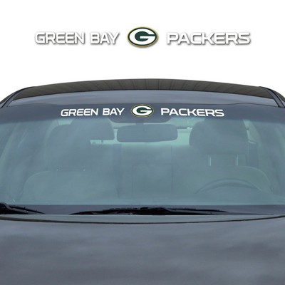 Fan Mats  LLC Green Bay Packers Windshield Decal White