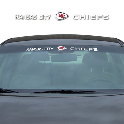 Fan Mats  LLC Kansas City Chiefs Windshield Decal White