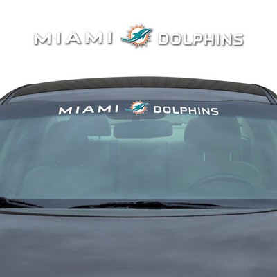 Fan Mats  LLC Miami Dolphins Windshield Decal White