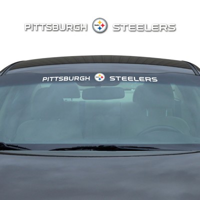 Fan Mats  LLC Pittsburgh Steelers Windshield Decal White