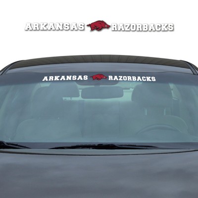 Fan Mats  LLC Arkansas Razorbacks Windshield Decal White