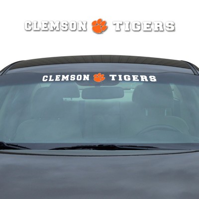 Fan Mats  LLC Clemson Tigers Windshield Decal White