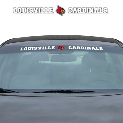 Fan Mats  LLC Louisville Cardinals Windshield Decal White