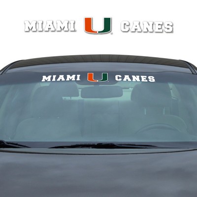 Fan Mats  LLC Miami Hurricanes Windshield Decal White