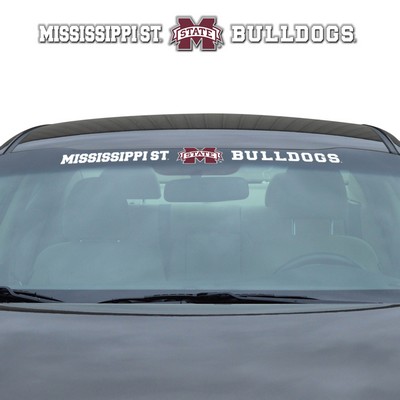 Fan Mats  LLC Mississippi State Bulldogs Windshield Decal White