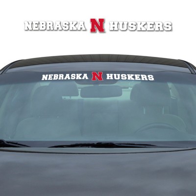 Fan Mats  LLC Nebraska Cornhuskers Windshield Decal White