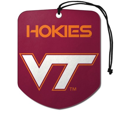 Fan Mats  LLC Virginia Tech Hokies Air Freshener 2-pk Red & Orange