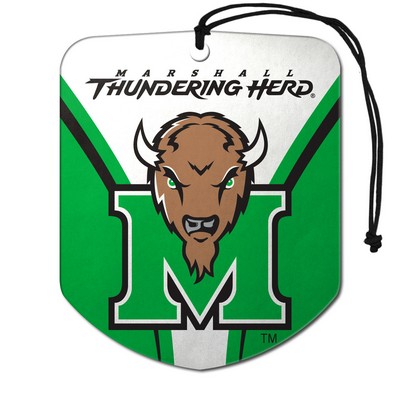 Fan Mats  LLC Marshall Thundering Herd Air Freshener 2-pk Green