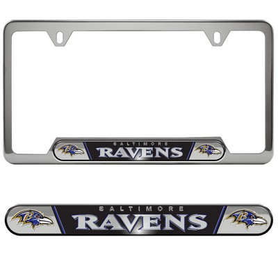 Fan Mats  LLC Baltimore Ravens Embossed License Plate Frame Black