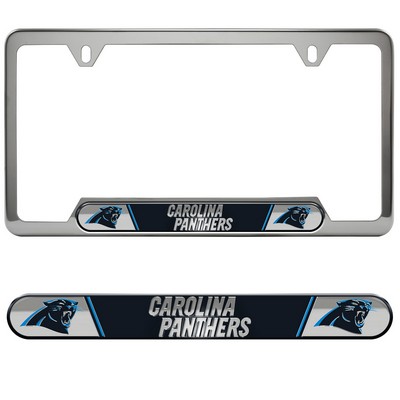 Fan Mats  LLC Carolina Panthers Embossed License Plate Frame Black