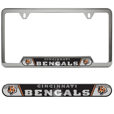 Fan Mats  LLC Cincinnati Bengals Embossed License Plate Frame Black