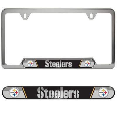 Fan Mats  LLC Pittsburgh Steelers Embossed License Plate Frame Black