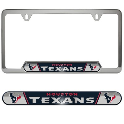 Fan Mats  LLC Houston Texans Embossed License Plate Frame Blue