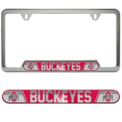 Fan Mats  LLC Ohio State Buckeyes Embossed License Plate Frame Red