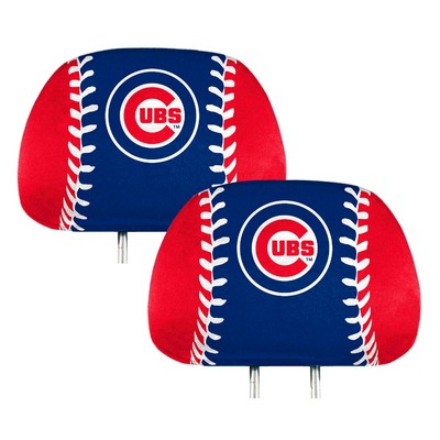 Fan Mats  LLC Chicago Cubs Printed Headrest Cover Blue & Red