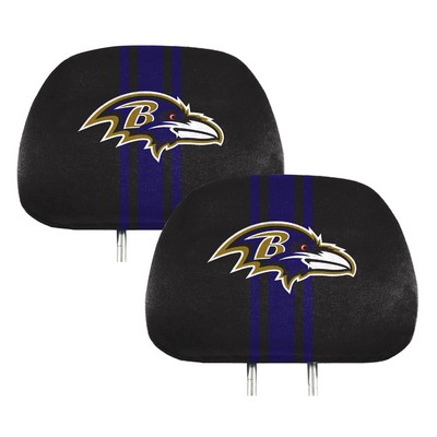 Fan Mats  LLC Baltimore Ravens Printed Headrest Cover Purple & Black