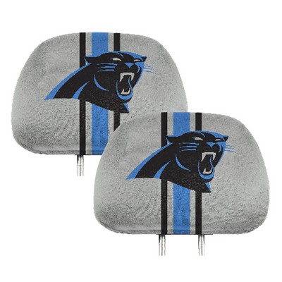 Fan Mats  LLC Carolina Panthers Printed Headrest Cover Blue & Gray