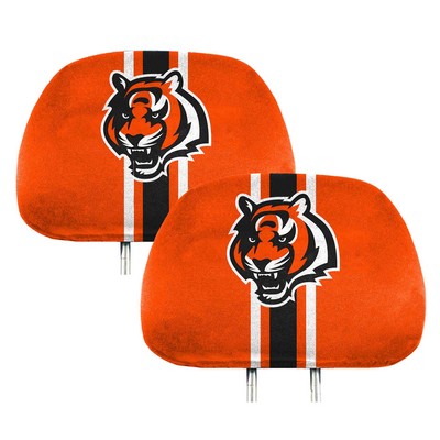 Fan Mats  LLC Cincinnati Bengals Printed Headrest Cover Blue & Orange