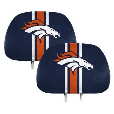 Fan Mats  LLC Denver Broncos Printed Headrest Cover Blue & Orange