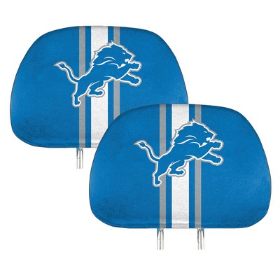 Fan Mats  LLC Detroit Lions Printed Headrest Cover Blue