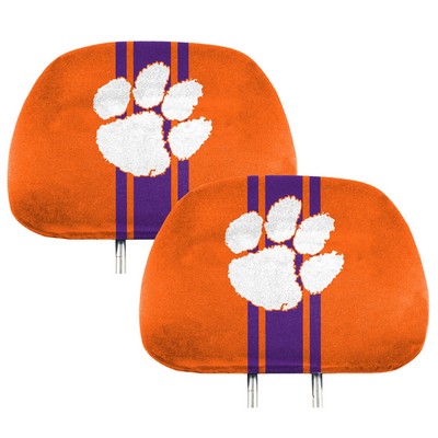 Fan Mats  LLC Clemson Tigers Printed Headrest Cover Orange & Purple