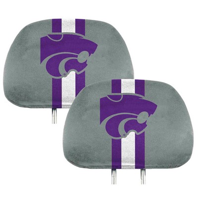 Fan Mats  LLC Kansas State Wildcats Printed Headrest Cover Purple & Gray