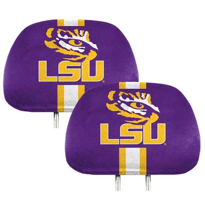 Fan Mats  LLC LSU Tigers Printed Headrest Cover Purple & Yellow