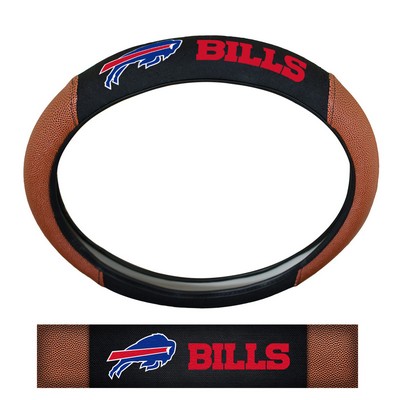 Fan Mats  LLC Buffalo Bills Sports Grip Steering Wheel Cover Tan & Black