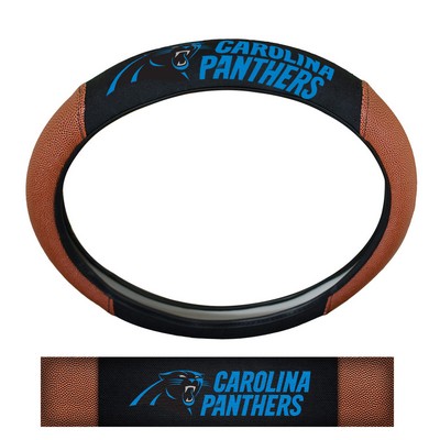 Fan Mats  LLC Carolina Panthers Sports Grip Steering Wheel Cover Tan & Black