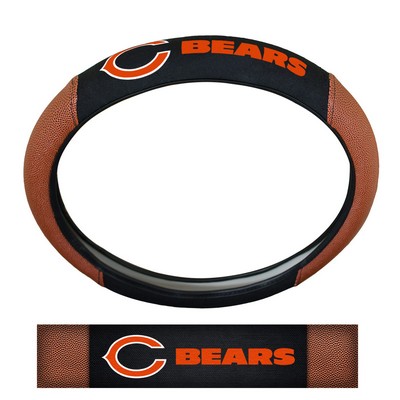 Fan Mats  LLC Chicago Bears Sports Grip Steering Wheel Cover Tan & Black