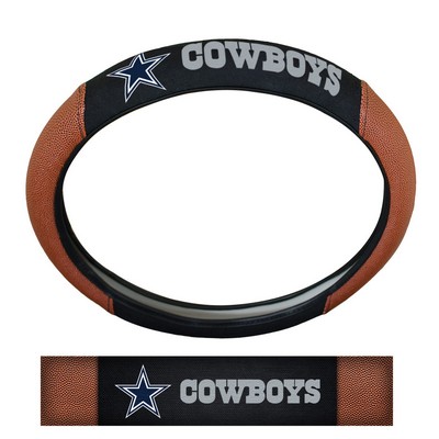 Fan Mats  LLC Dallas Cowboys Sports Grip Steering Wheel Cover Tan & Black