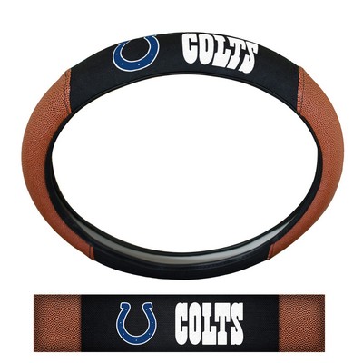 Fan Mats  LLC Indianapolis Colts Sports Grip Steering Wheel Cover Tan & Black