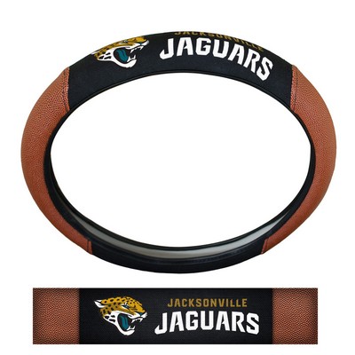 Fan Mats  LLC Jacksonville Jaguars Sports Grip Steering Wheel Cover Tan & Black