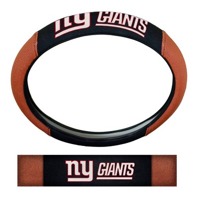 Fan Mats  LLC New York Giants Sports Grip Steering Wheel Cover Tan & Black