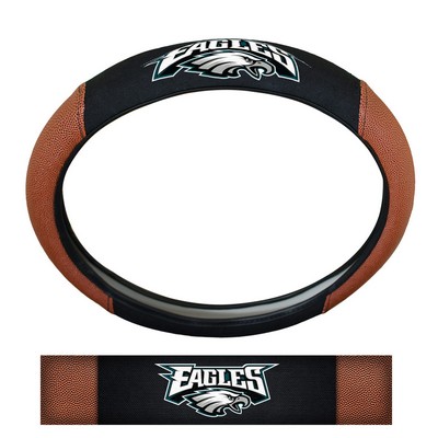 Fan Mats  LLC Philadelphia Eagles Sports Grip Steering Wheel Cover Tan & Black