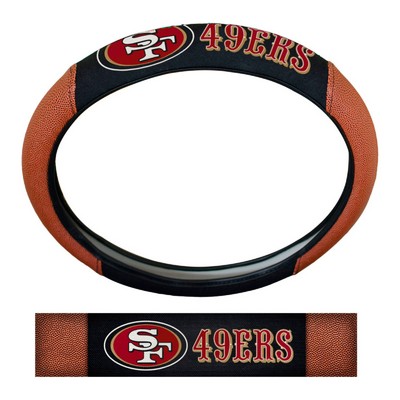 Fan Mats  LLC San Francisco 49ers Sports Grip Steering Wheel Cover Tan & Black