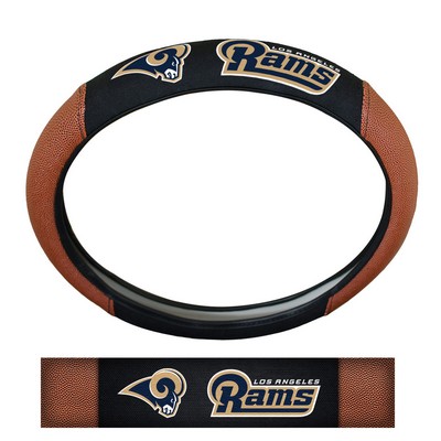 Fan Mats  LLC Los Angeles Rams Sports Grip Steering Wheel Cover Tan & Black