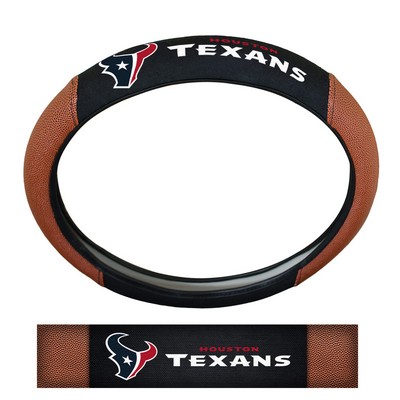 Fan Mats  LLC Houston Texans Sports Grip Steering Wheel Cover Tan & Black