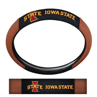 Fan Mats  LLC Iowa State Cyclones Sports Grip Steering Wheel Cover Tan & Black