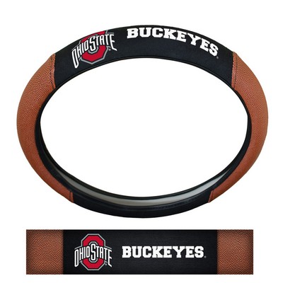 Fan Mats  LLC Ohio State Buckeyes Sports Grip Steering Wheel Cover Tan & Black