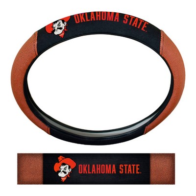 Fan Mats  LLC Oklahoma State Cowboys Sports Grip Steering Wheel Cover Tan & Black