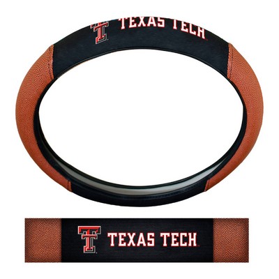 Fan Mats  LLC Texas Tech Red Raiders Sports Grip Steering Wheel Cover Tan & Black