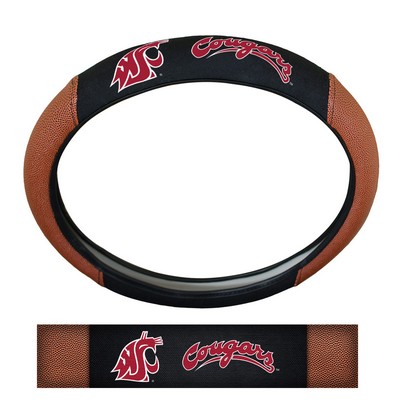 Fan Mats  LLC Washington State Cougars Sports Grip Steering Wheel Cover Tan & Black