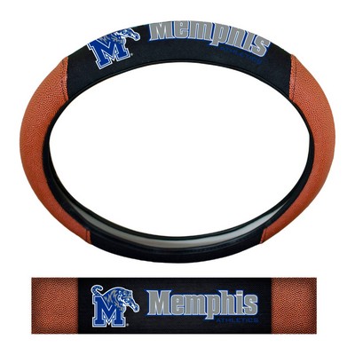 Fan Mats  LLC Memphis Tigers Sports Grip Steering Wheel Cover Tan & Black