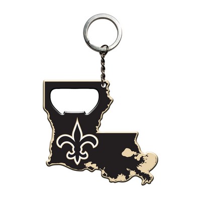 Fan Mats  LLC New Orleans Saints Keychain Bottle Opener Black